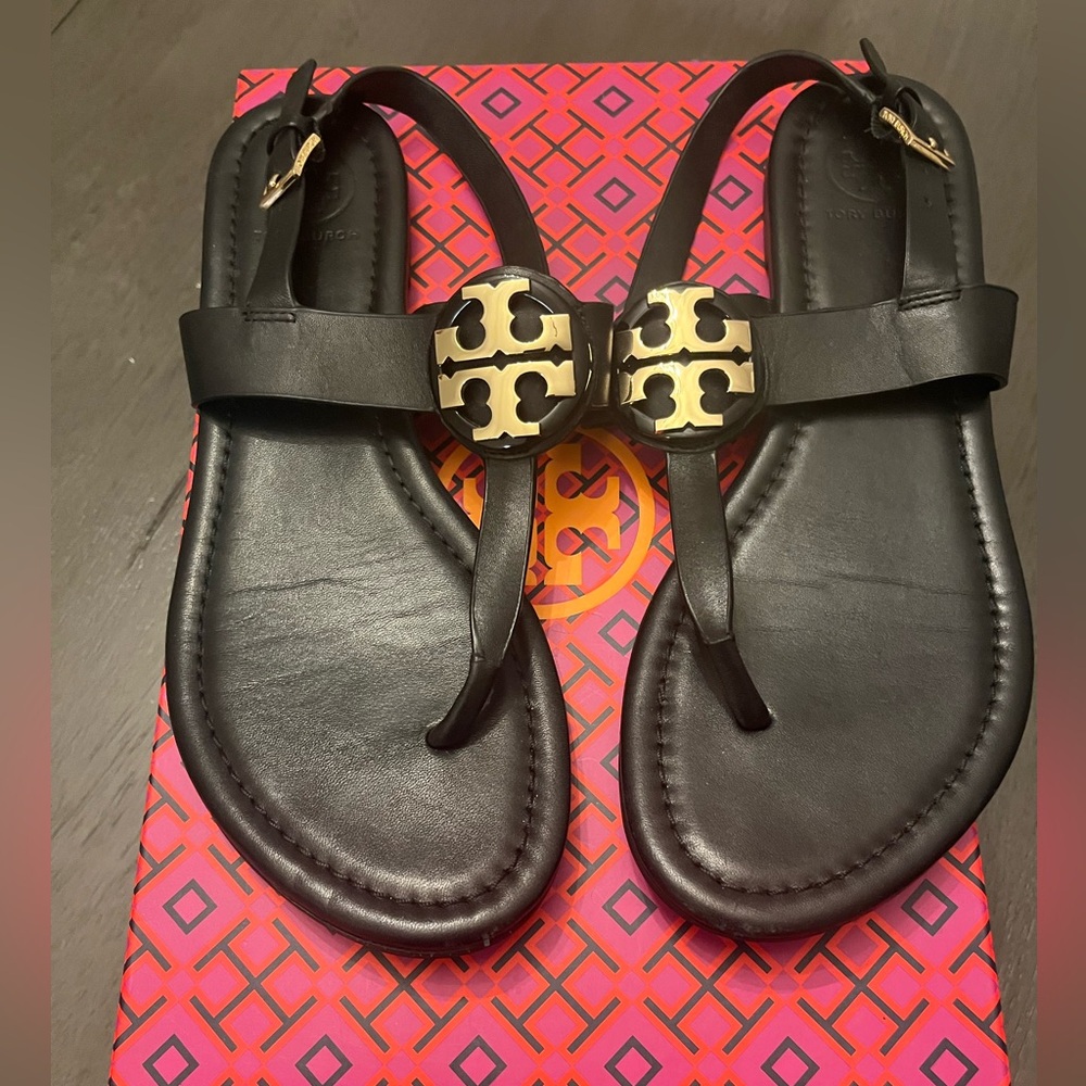 Tory Burch Black Thong Sandals